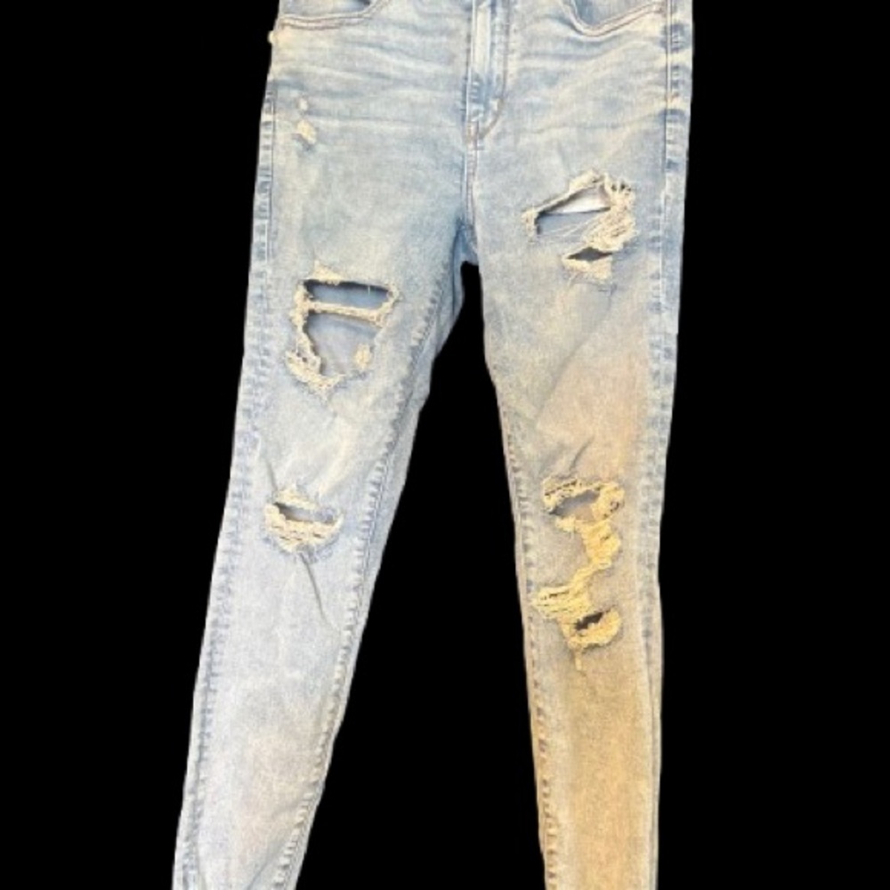American Eagle Outfitters Light Blue Ripped Skinny Jeans